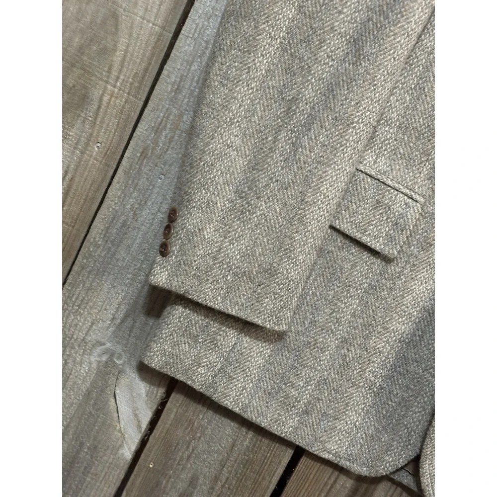 Vtg Levi's Menswear Tweed Blazer 100% Wool Brown Men 40R Herringbone Made in USA